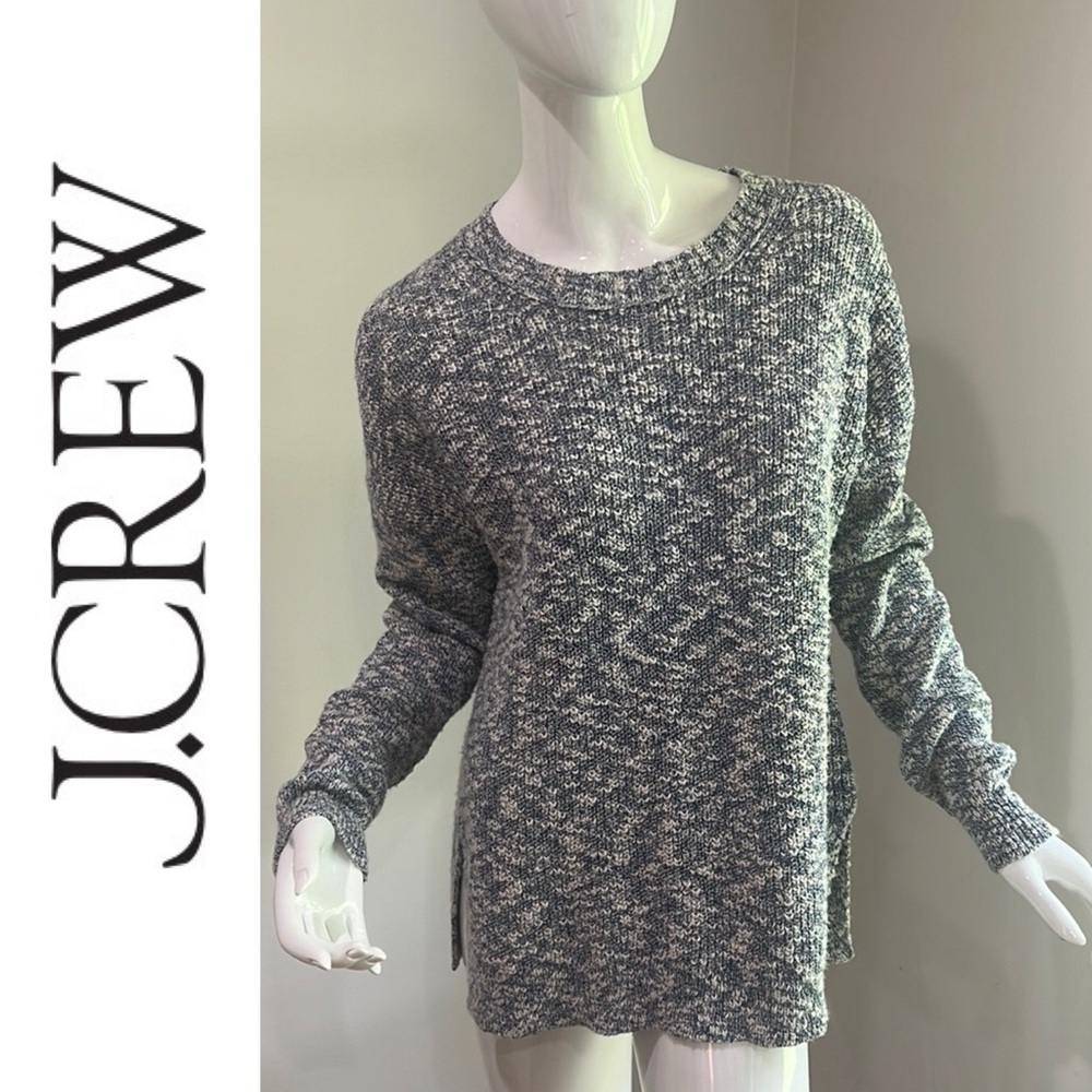 J. Crew Marled 100% Cotton Oversized Crew Neck Sweater